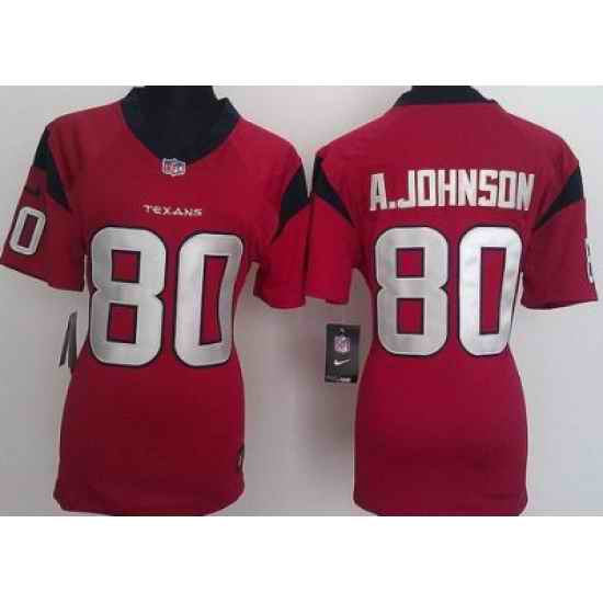Women Nike Houston Texans #80 Andre Johnson Red NFL Jerseys